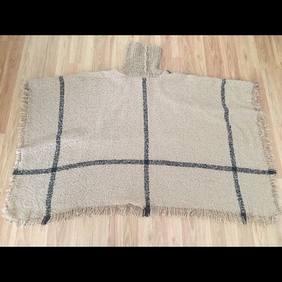 APT 9 Fringed Ends Turtleneck Poncho Sweater - Picture 5 of 5